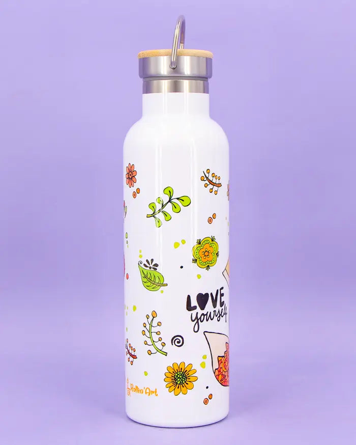 Thermosflasche Bambusdeckel "Fuchs"