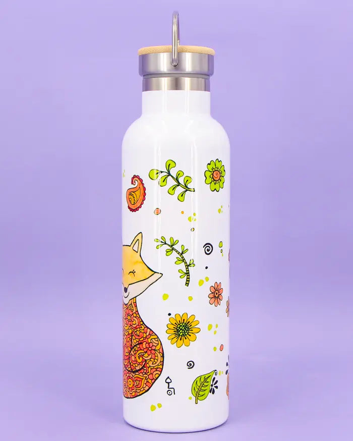 Thermosflasche Bambusdeckel "Fuchs"