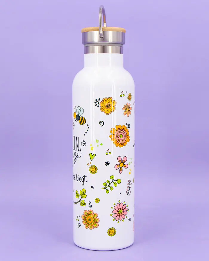 Thermosflasche Bambusdeckel "Lächeln"