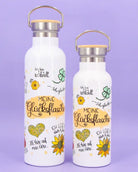 Thermosflasche Bambusdeckel "Meine Glücksflasche"