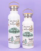Thermosflasche Bambusdeckel "Meine Wanderflasche"