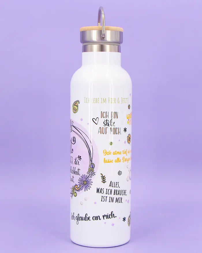 Thermosflasche Bambusdeckel "Mut"