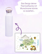 Thermosflasche Bambusdeckel "Reiselust"