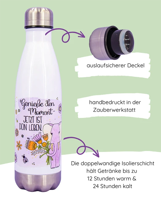 Trinkflasche „Genieße den Moment"