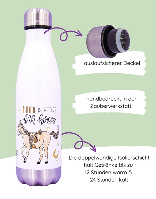 Trinkflasche "Life is better with horses"