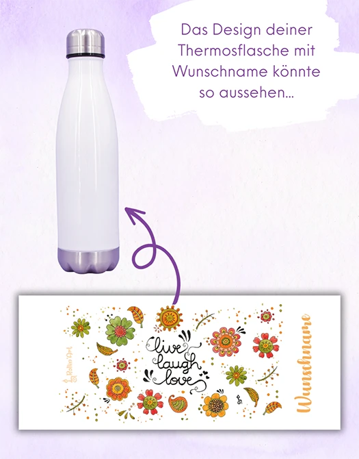 Trinkflasche "Live - Laugh - Love"