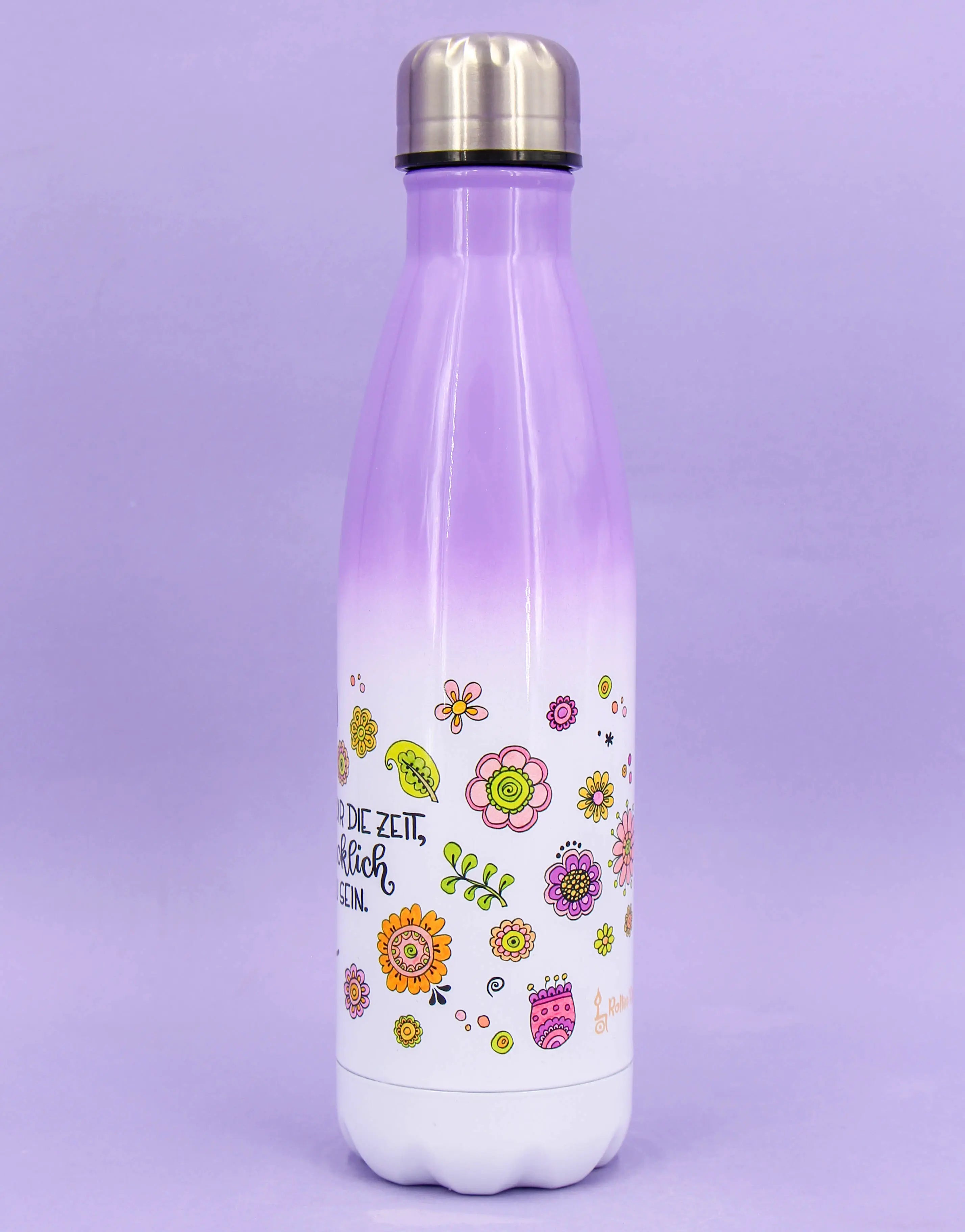 Trinkflasche lila "Nimm dir die Zeit"