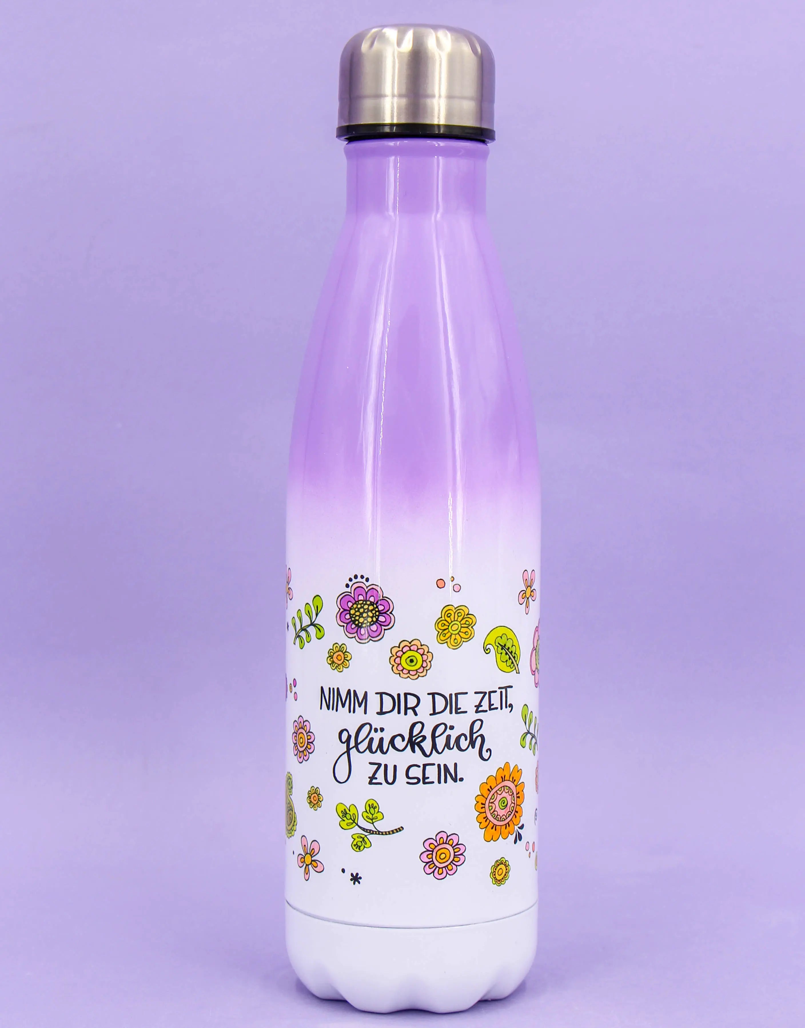 Trinkflasche lila "Nimm dir die Zeit"