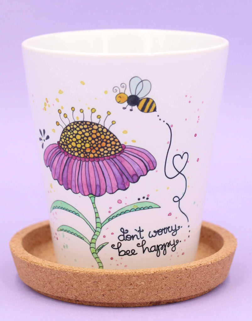 Blumentopf "Bee Happy"-RollinArt