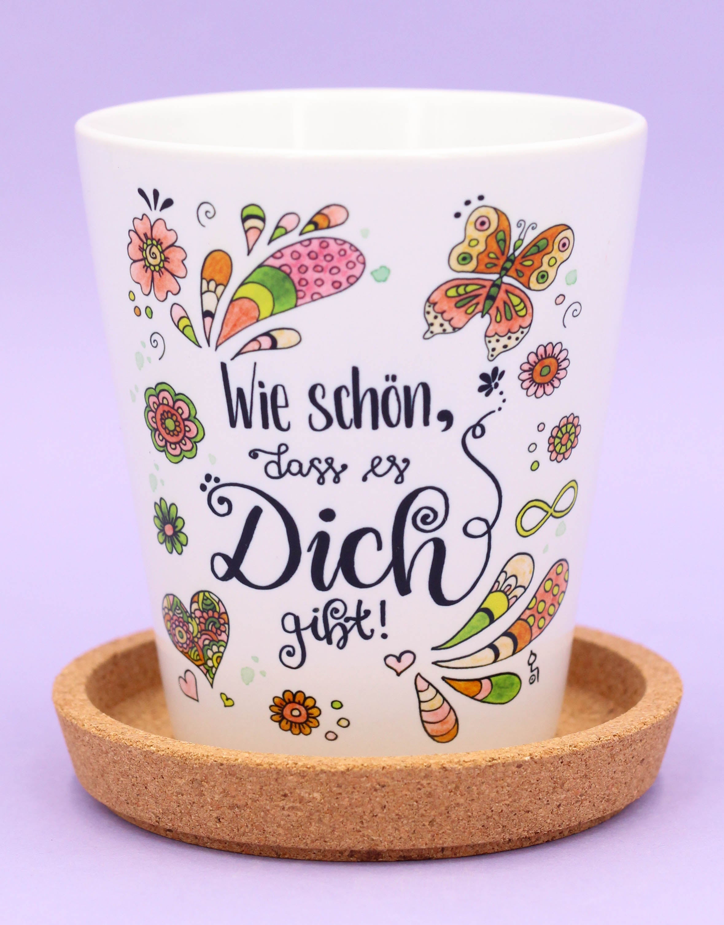 Blumentopf "Schön, dass es dich gibt"-RollinArt