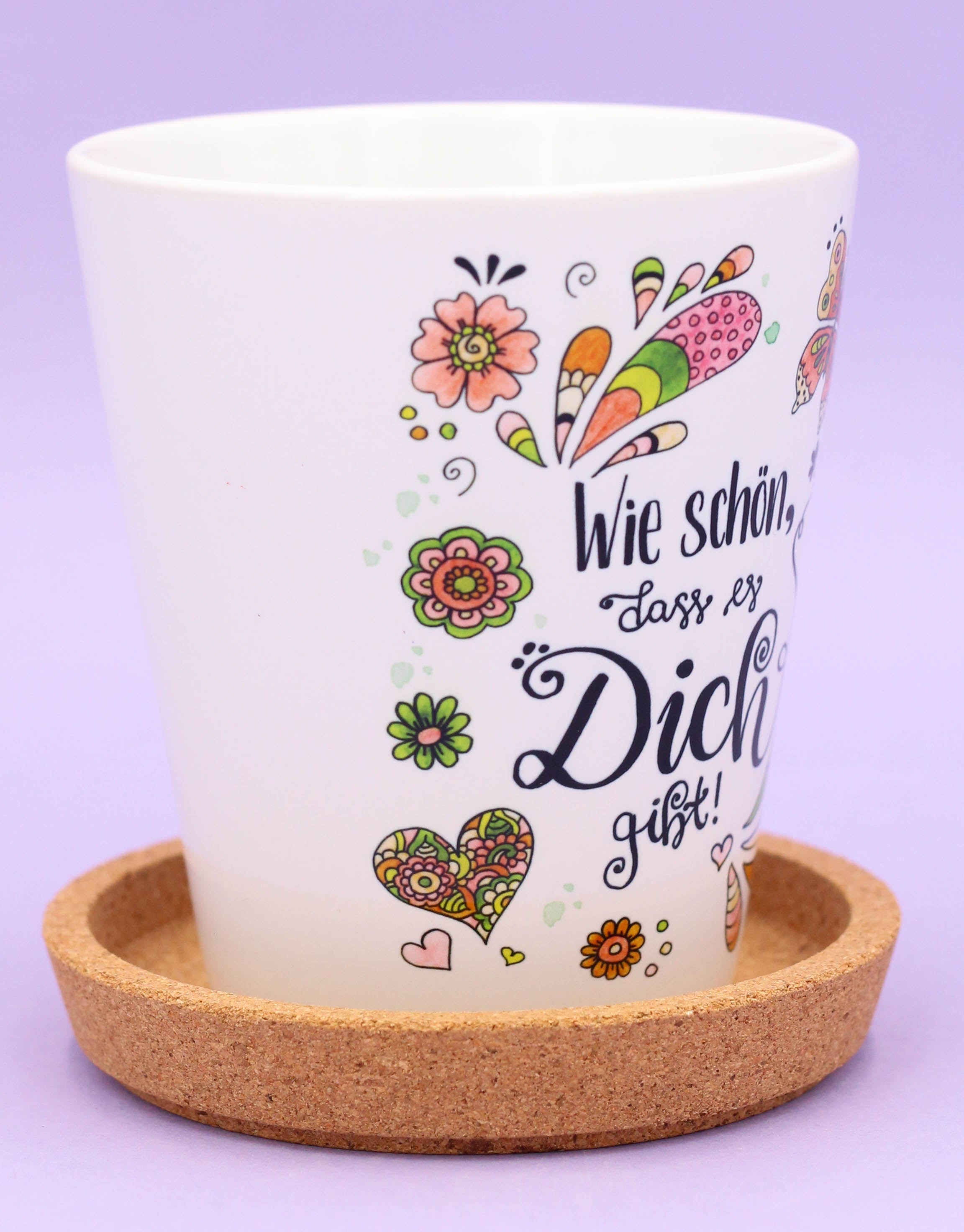 Blumentopf "Schön, dass es dich gibt"-RollinArt