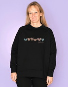 Damen Oversize Sweatshirt Black "Love"-RollinArt