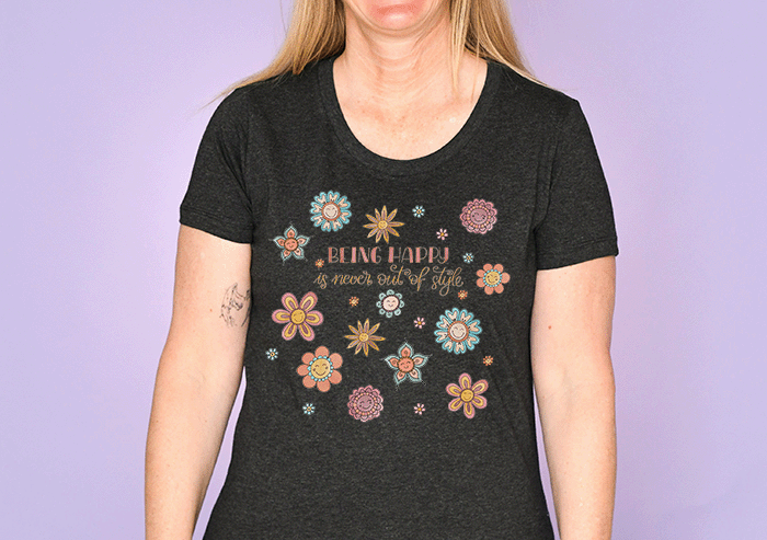 Damen T-Shirt "Being happy is never out of style"-RollinArt