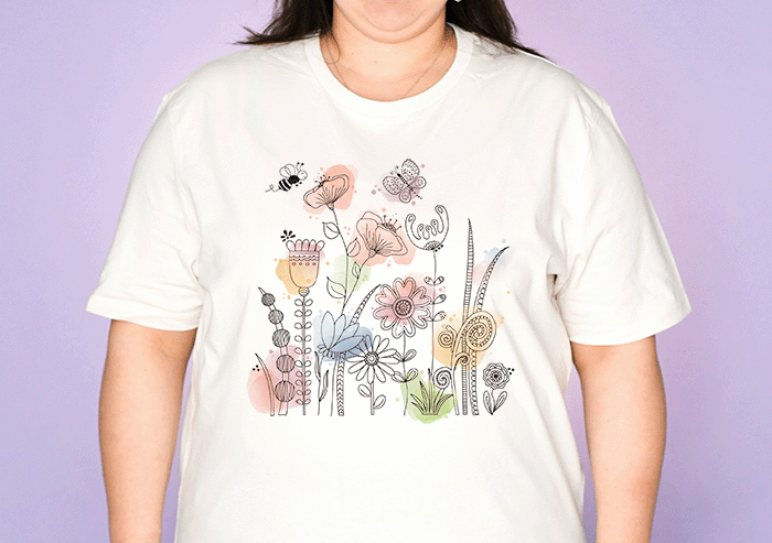 Damen T-Shirt "Blumenwiese"-RollinArt