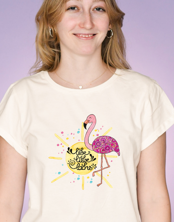 Damen T-Shirt "Flamingo"-RollinArt