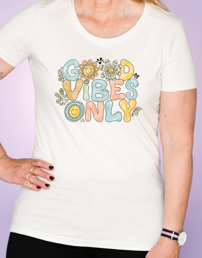 Damen T-Shirt "Good vibes only"-RollinArt