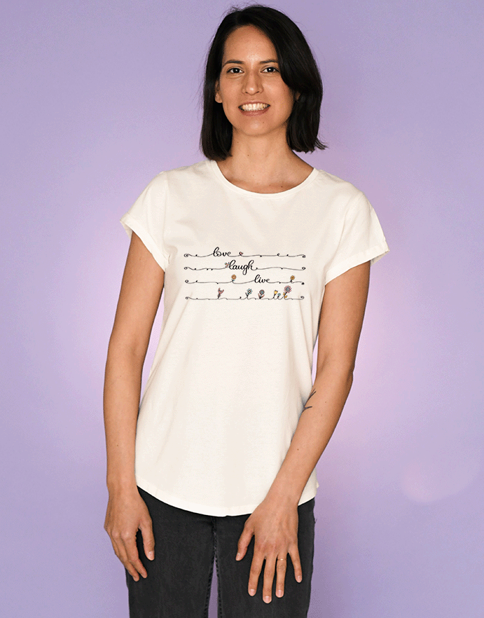 Damen T-Shirt "Happy lines"-RollinArt