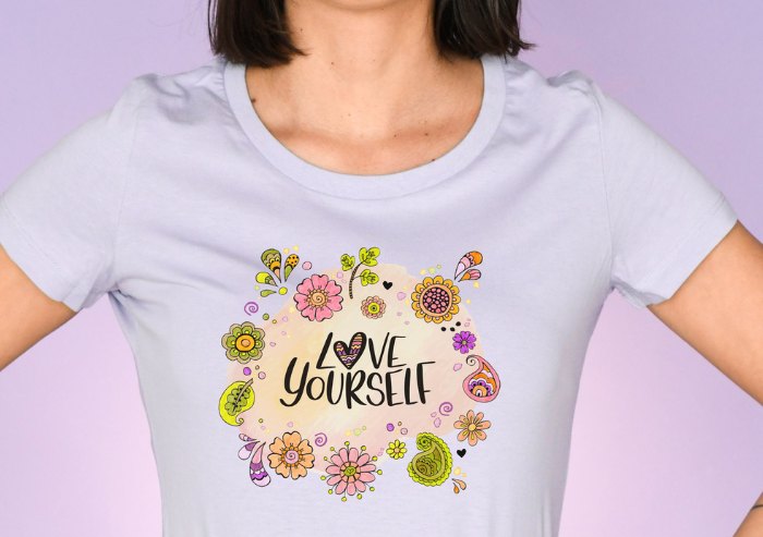 Damen T-Shirt "Love yourself"-RollinArt