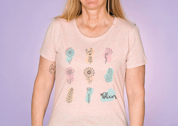 Damen T-Shirt Rainbow "Bloom"-RollinArt
