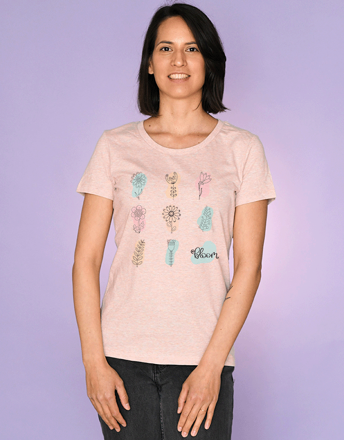 Damen T-Shirt Rainbow "Bloom"-RollinArt