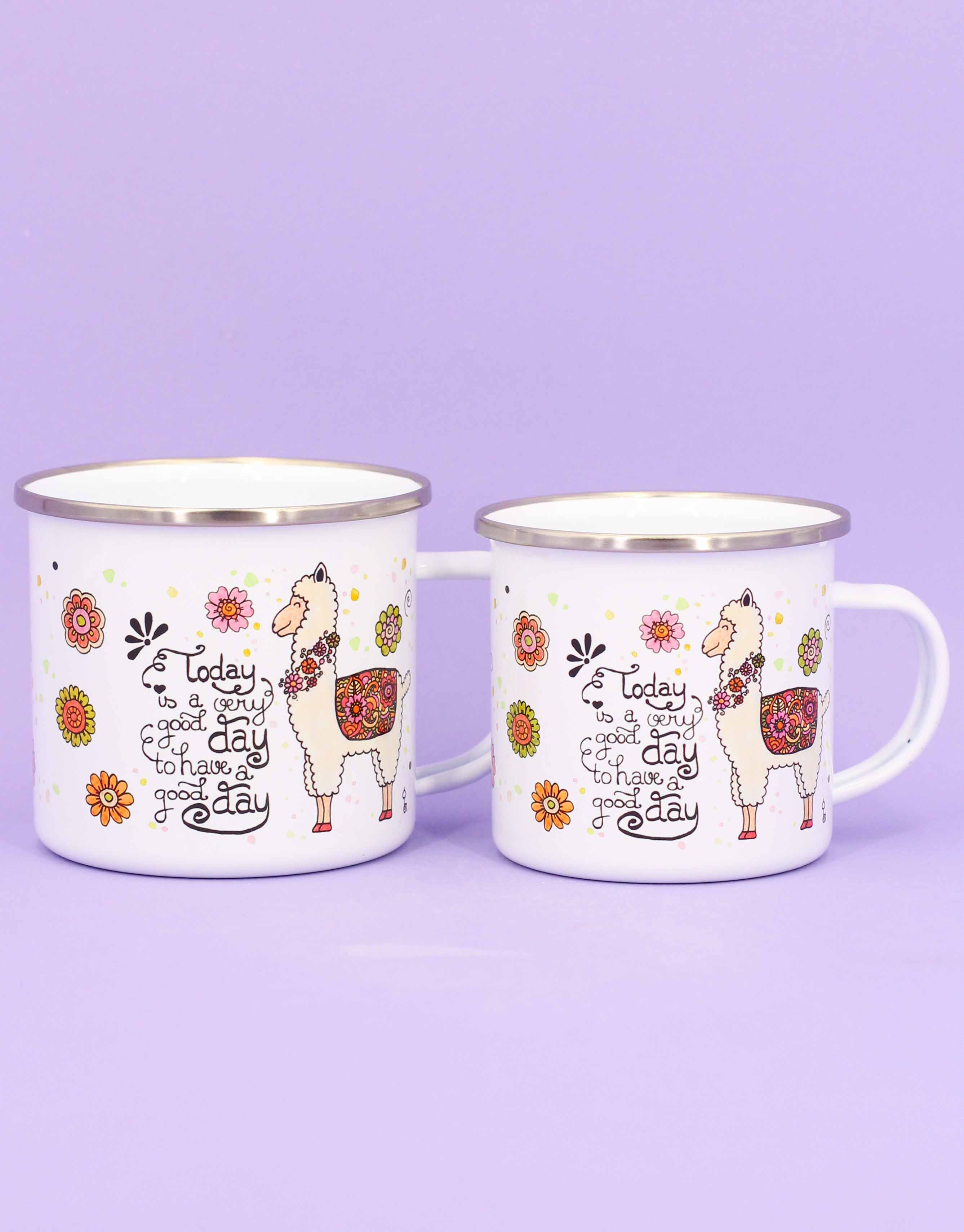 Emaille-Tasse "Alpaka"-RollinArt