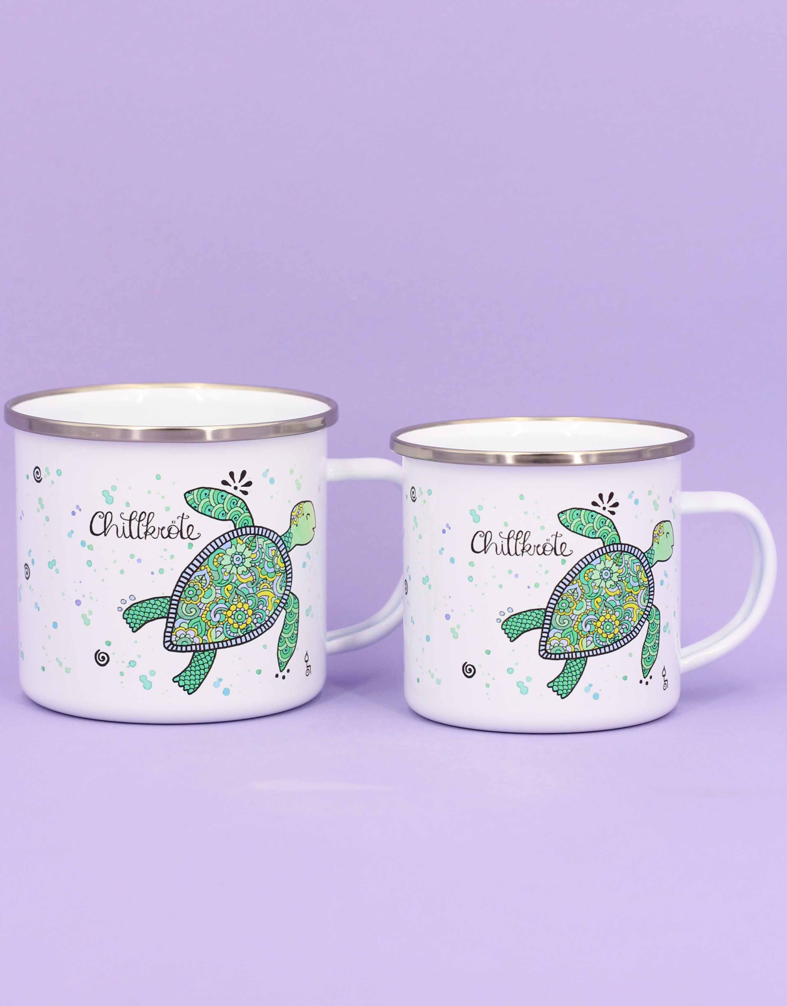 Emaille-Tasse "Chillkröte"-RollinArt