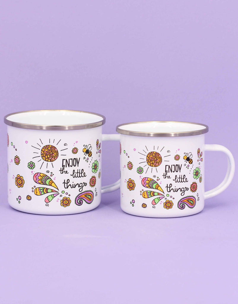 Emaille-Tasse "Enjoy the little things"-RollinArt
