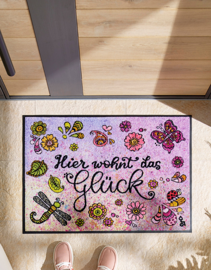 Fußmatte "Hier wohnt das Glück"-RollinArt