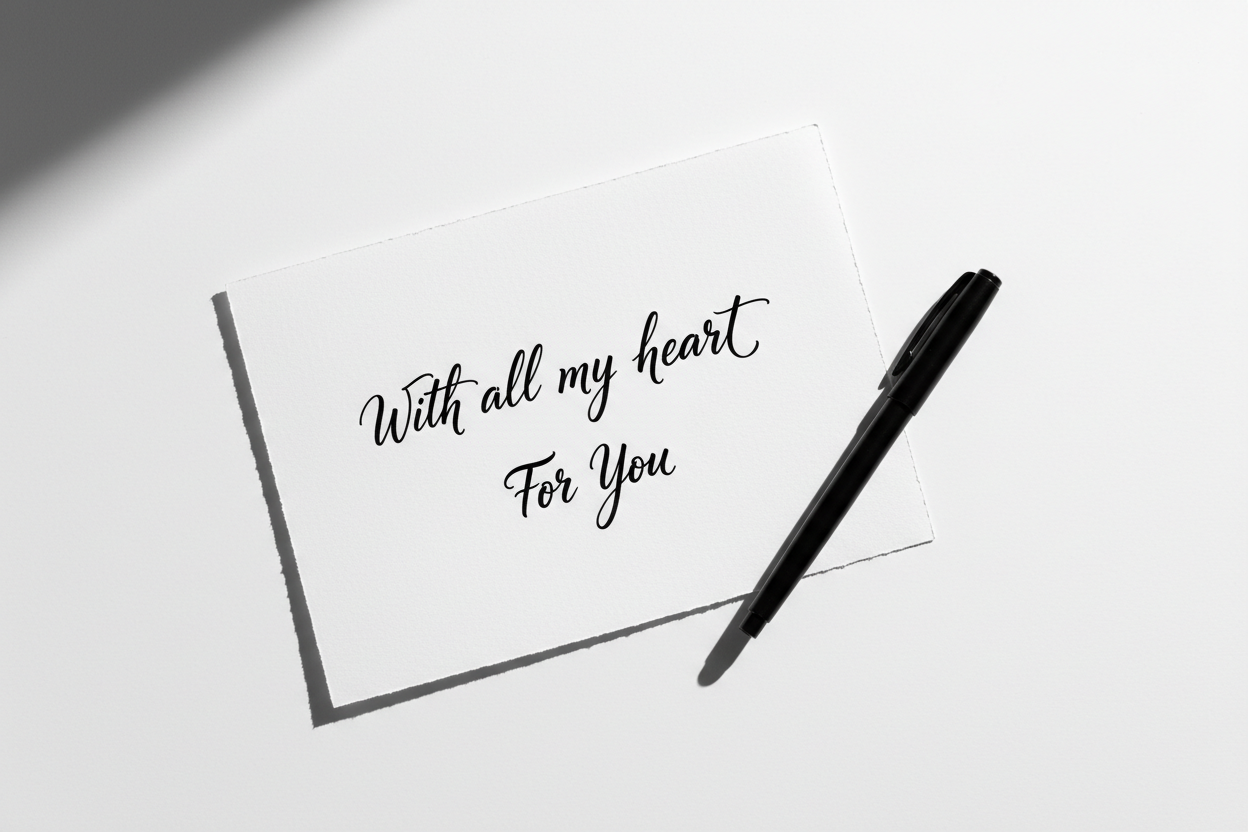 Handgeschriebene Karte – Rollin'Art Stil