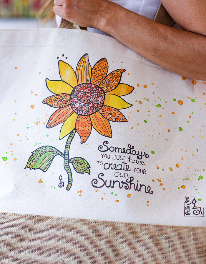Jutetasche "Sonnenblume"-RollinArt