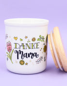 Keramikdose klein mit Holzdeckel "Mama"-RollinArt