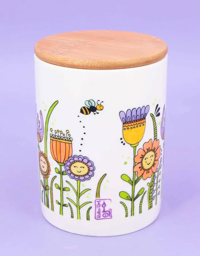 Keramikdose M "Happy Flowers"-RollinArt