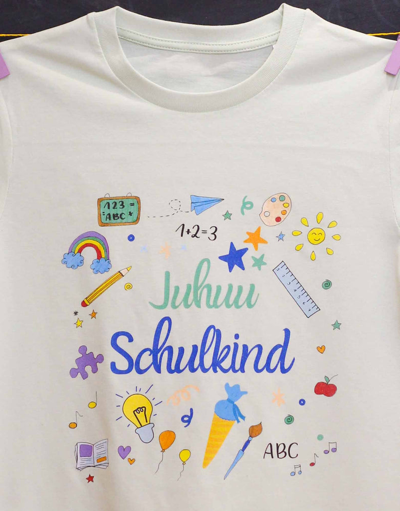 Kinder T-Shirt "Schulkind" Grün-RollinArt