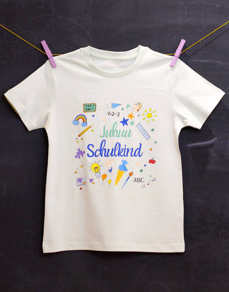 Kinder T-Shirt "Schulkind" Grün-RollinArt