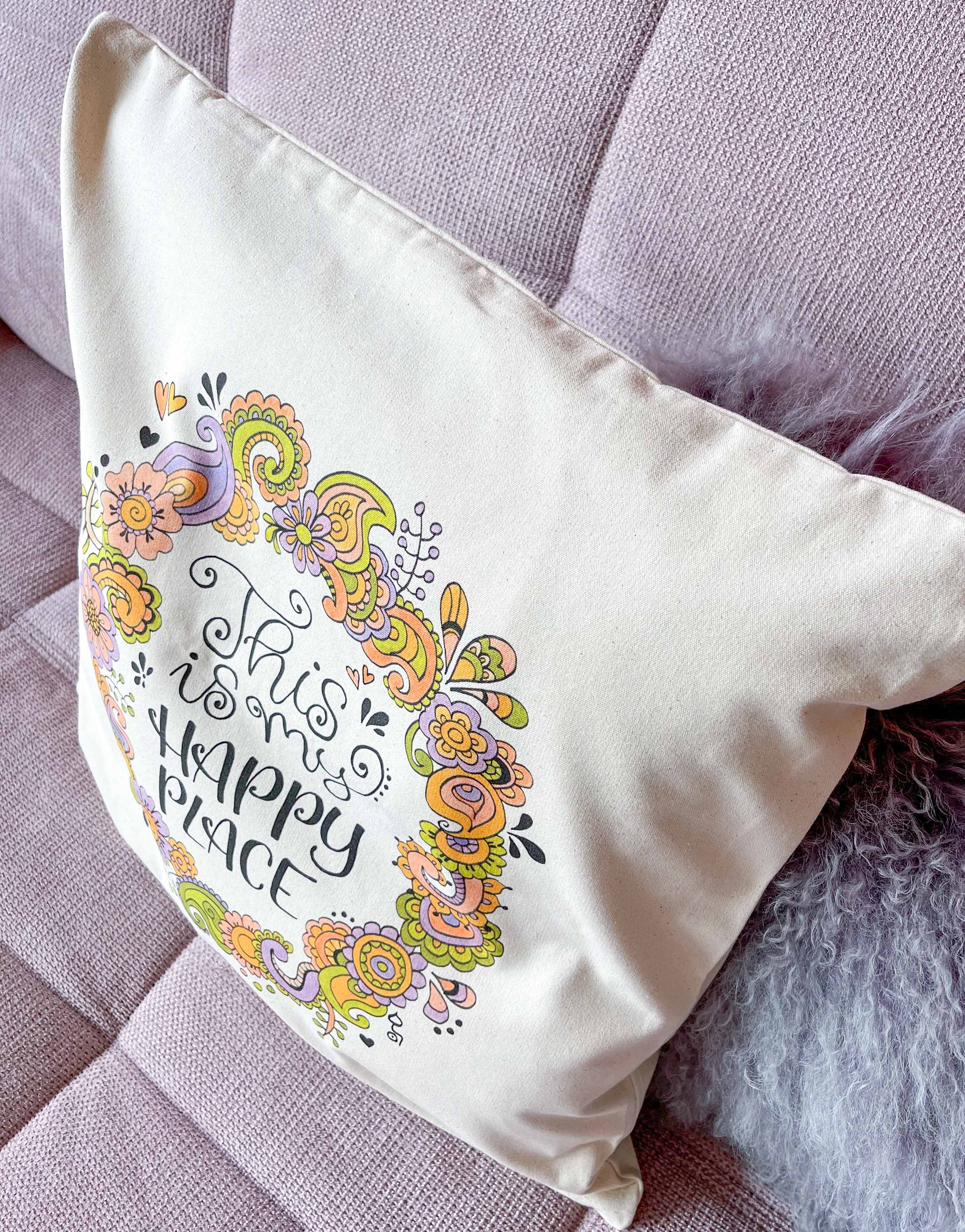 Kissenhülle "Happy Place"-RollinArt