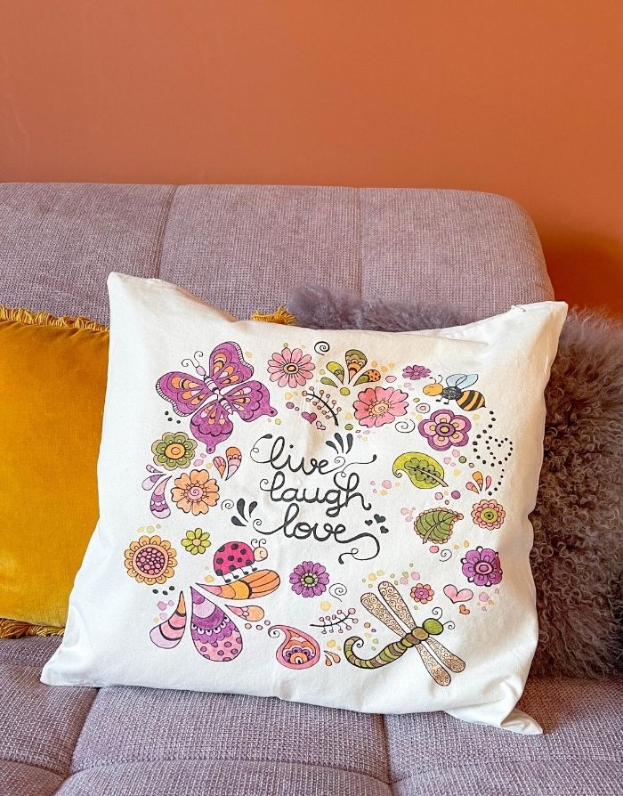 Kissenhülle "Live Laugh Love"-RollinArt