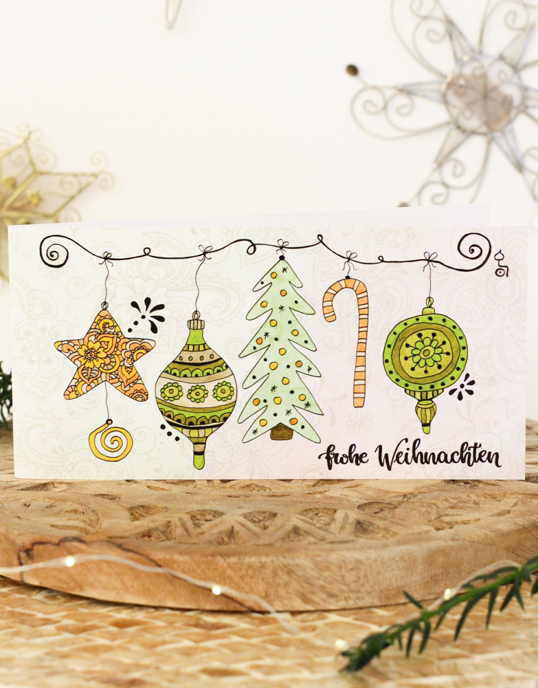 Klappkarte "Weihnachtsgirlande"-RollinArt