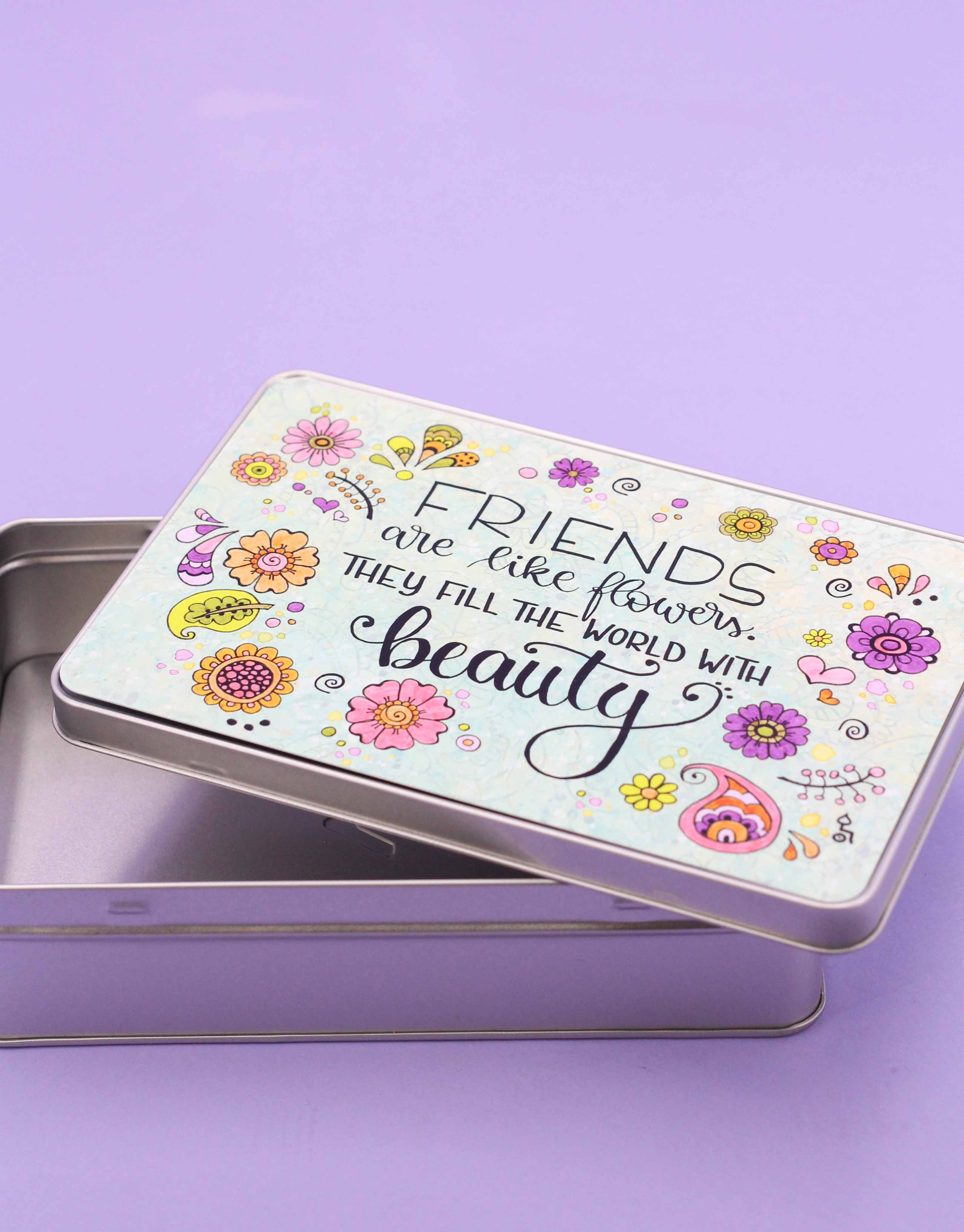 Metalldose "Friends are like flowers"-RollinArt