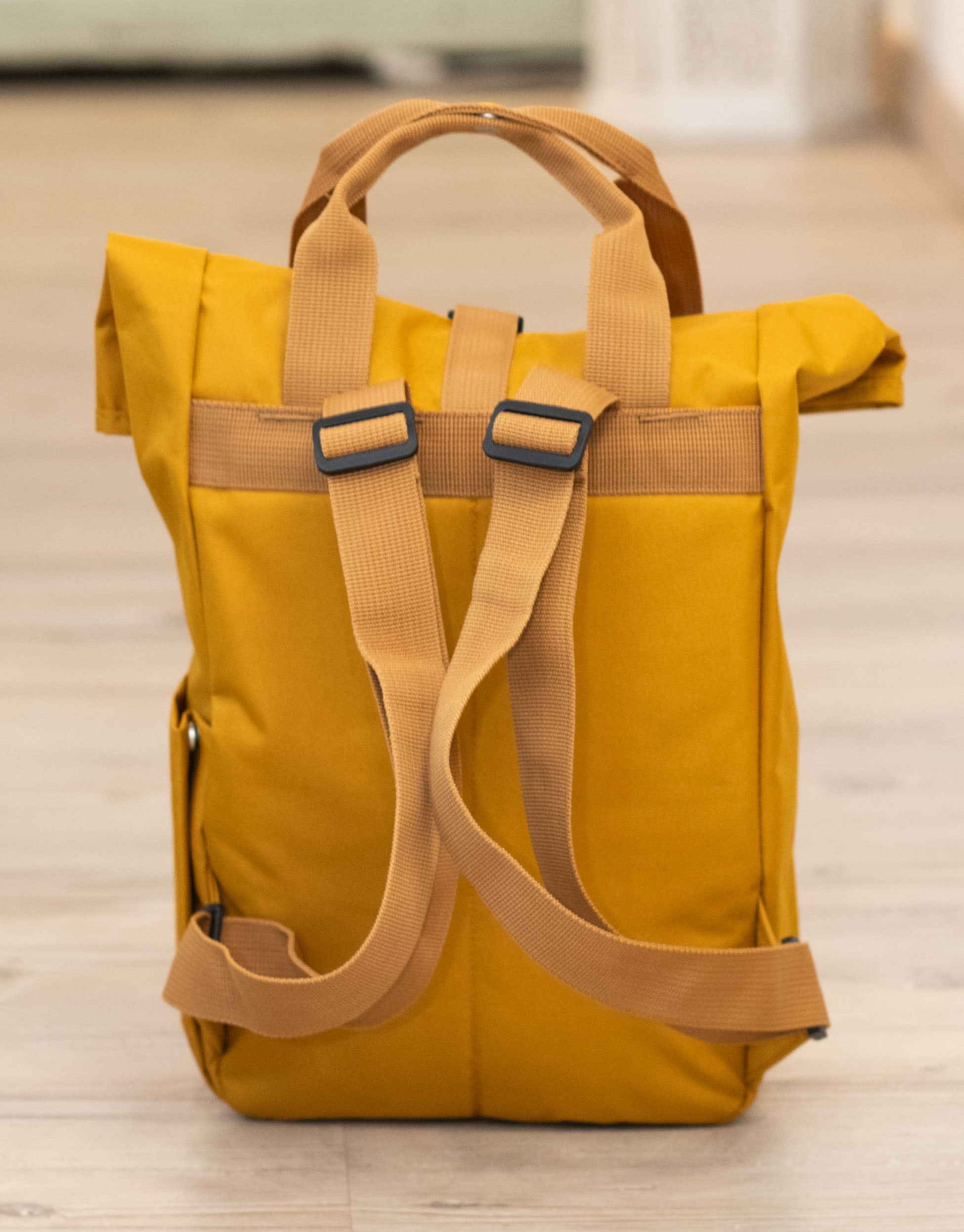Rucksack klein Mustard „Happy Flowers”-RollinArt