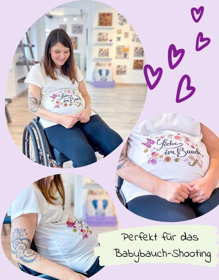 Schwangerschafts T-Shirt "Liebe im Bauch"-RollinArt