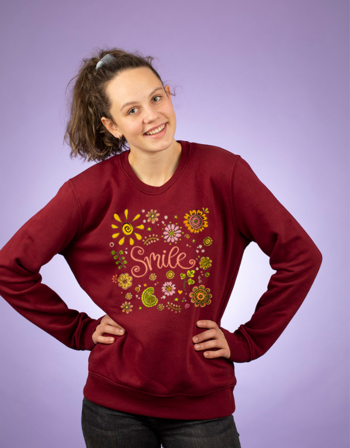 Sweatshirt "Smile"-RollinArt