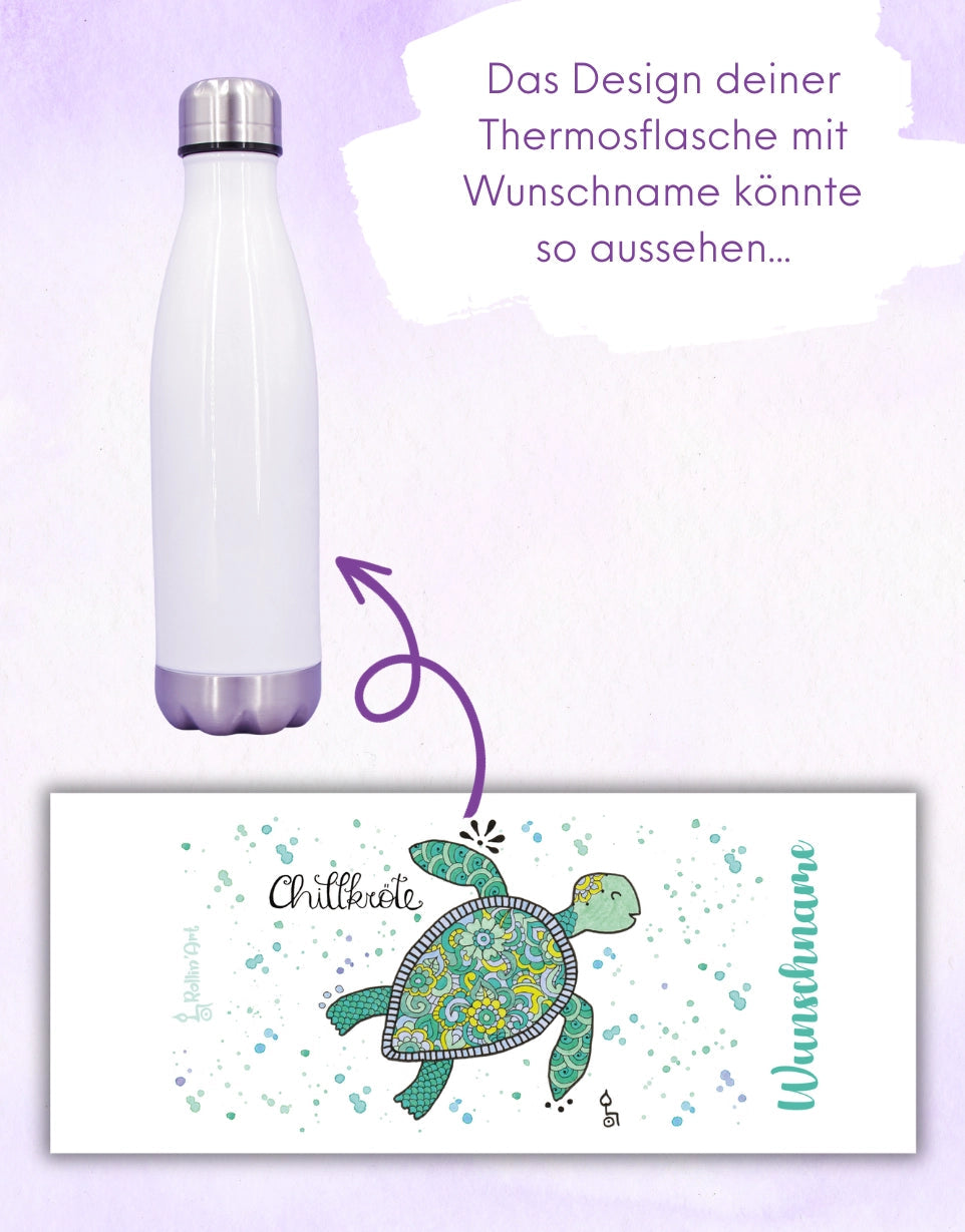 Trinkflasche "Chillkröte"-RollinArt