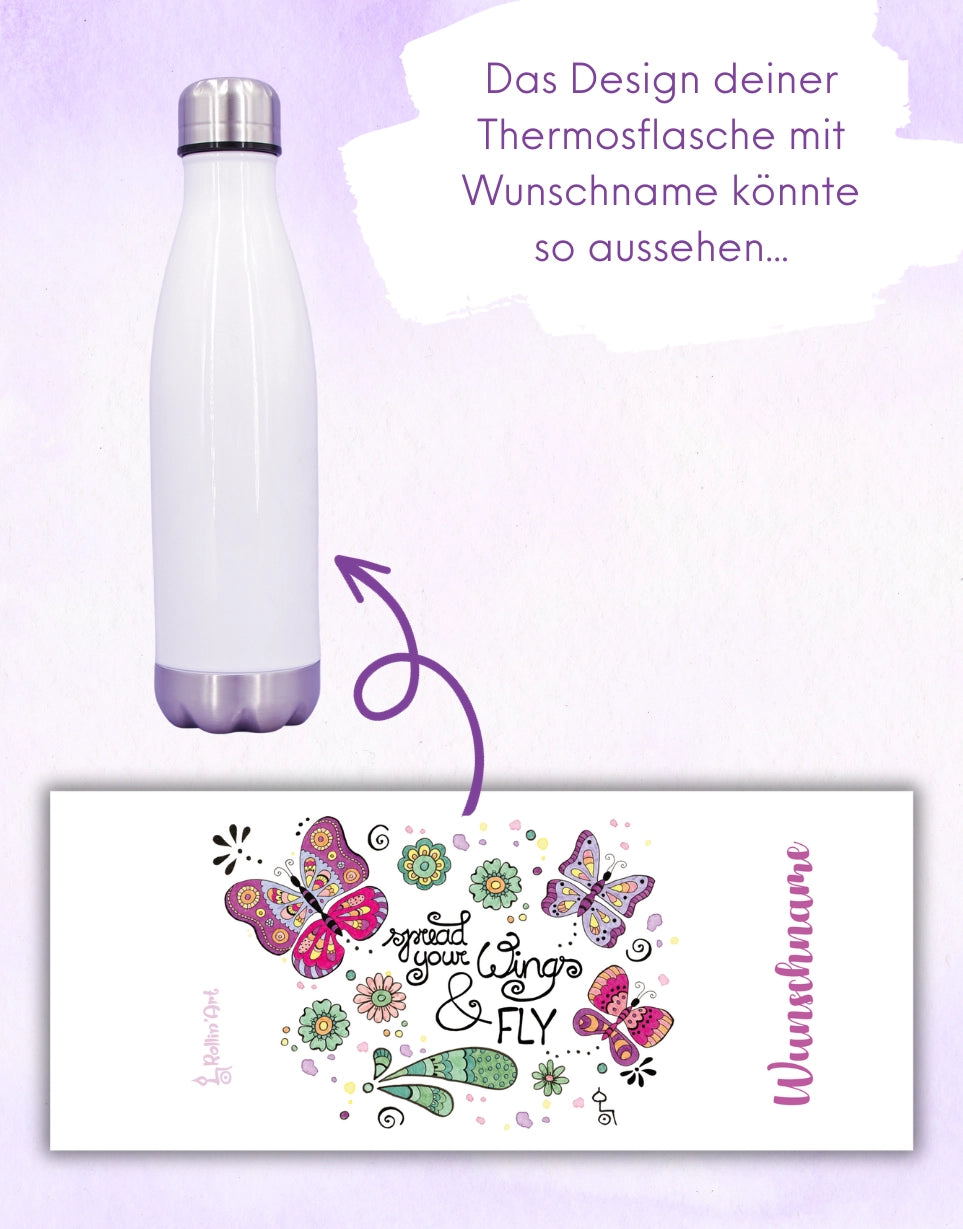 Trinkflasche "Spread your Wings"-500ml-RollinArt